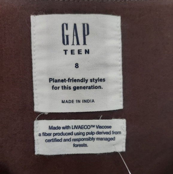 Gap Teen Cap Sleeves Brown Tiered Dress. Size  8 - Picture 4 of 7